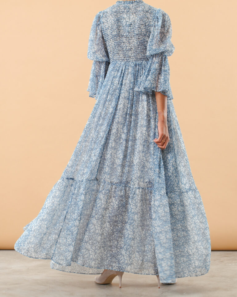 by TiMo. Chiffon maxi dress.Petite blue