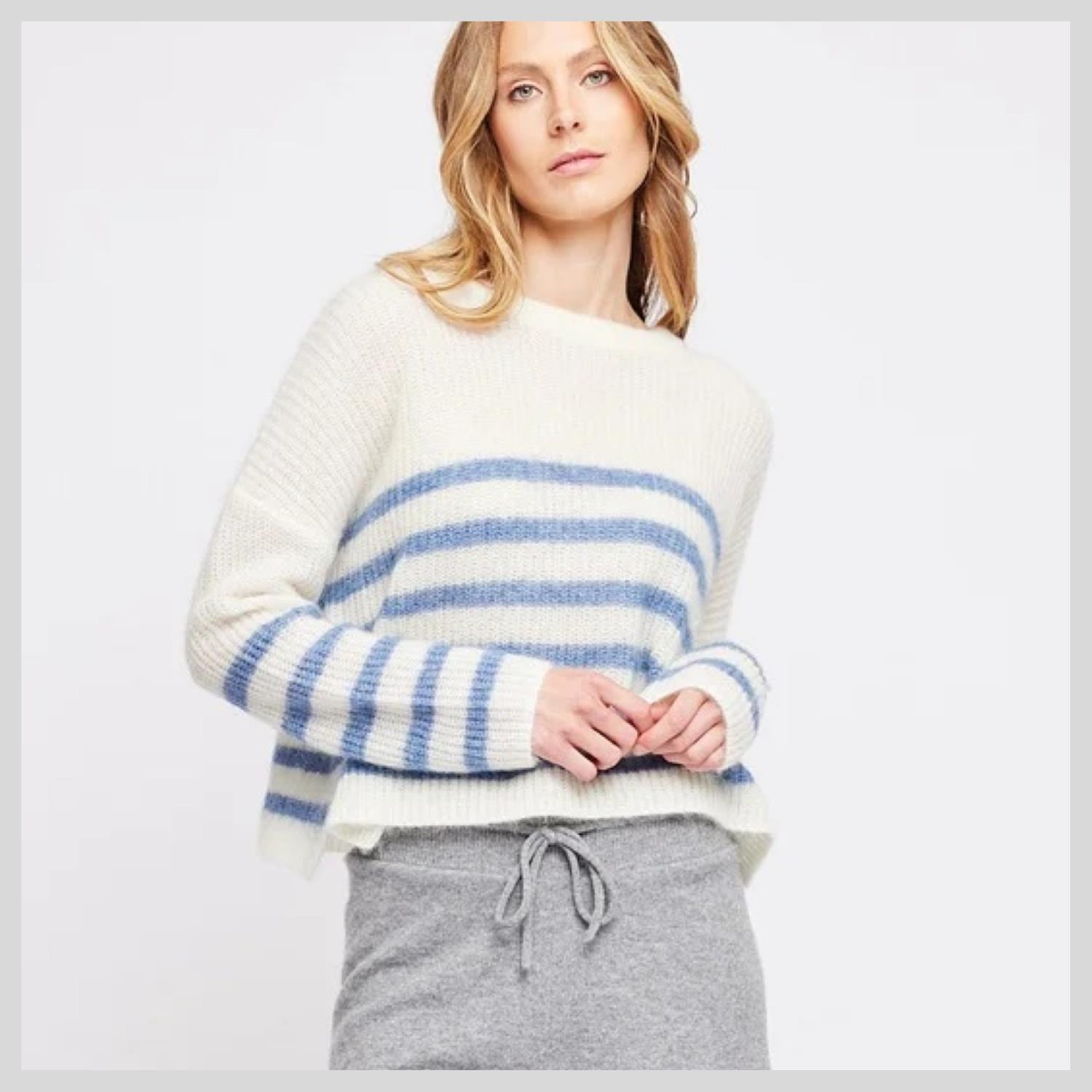 ella&il. Lui mohair sweater striped blue